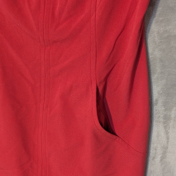 Vince Camuto Woman's Shift Dress Pink Pockets Gold Zipper Size 8 Lined - Picture 7 of 7